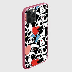 Чехол для iPhone 12 Pro Max Милые панды, цвет: 3D-малиновый — фото 2