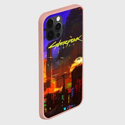 Чехол для iPhone 12 Pro Max Cyberpunk 2077: Night City, цвет: 3D-светло-розовый — фото 2