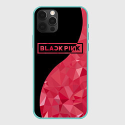 Чехол для iPhone 12 Pro Max Black Pink: Pink Polygons, цвет: 3D-мятный