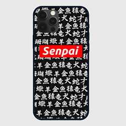 Чехол для iPhone 12 Pro Max Senpai Hieroglyphs, цвет: 3D-черный