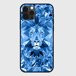 Чехол для iPhone 12 Pro Max Сине-бело-голубой лев, цвет: 3D-черный