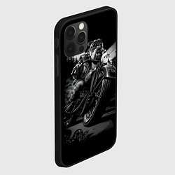 Чехол для iPhone 12 Pro Max Бульдог-байкер, цвет: 3D-черный — фото 2