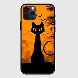 Чехол для iPhone 12 Pro Max Halloween Cat, цвет: 3D-черный