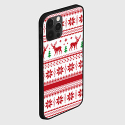 Чехол для iPhone 12 Pro Max Новогодние олени, цвет: 3D-черный — фото 2