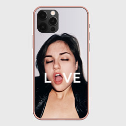 Чехол для iPhone 12 Pro Max Sasha Grey: LOVE, цвет: 3D-светло-розовый