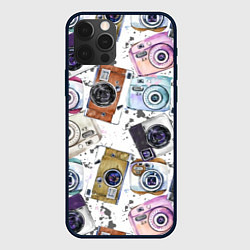 Чехол для iPhone 12 Pro Max Старинные фотоаппараты, цвет: 3D-черный