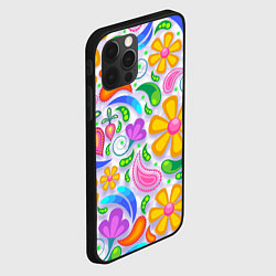 Чехол для iPhone 12 Pro Max Абстракция и цветы, цвет: 3D-черный — фото 2