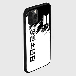Чехол для iPhone 12 Pro Max BTS: White & Black, цвет: 3D-черный — фото 2
