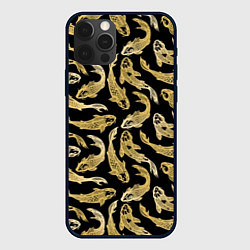 Чехол для iPhone 12 Pro Max Золотые карпы кои, цвет: 3D-черный
