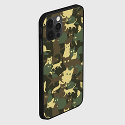 Чехол для iPhone 12 Pro Max Кошачий камуфляж, цвет: 3D-черный — фото 2