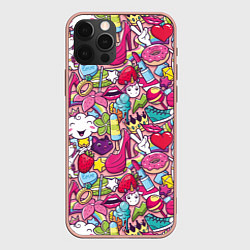 Чехол для iPhone 12 Pro Max Девчачьи радости, цвет: 3D-светло-розовый