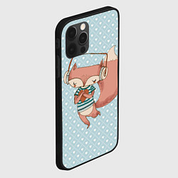 Чехол для iPhone 12 Pro Max Милая лисичка в наушниках, цвет: 3D-черный — фото 2