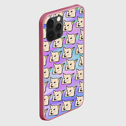 Чехол для iPhone 12 Pro Max Woman yelling at cat, цвет: 3D-малиновый — фото 2
