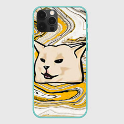 Чехол для iPhone 12 Pro Max Woman yelling at cat, цвет: 3D-мятный