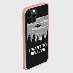 Чехол для iPhone 12 Pro Max I want to believe, цвет: 3D-светло-розовый — фото 2