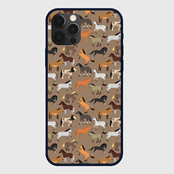 Чехол для iPhone 12 Pro Max Кони-лошади, цвет: 3D-черный
