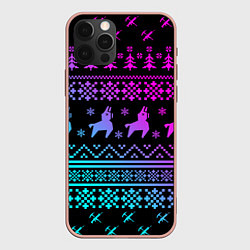 Чехол для iPhone 12 Pro Max FORTNITE НОВОГОДНИЙ, цвет: 3D-светло-розовый
