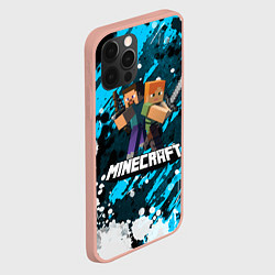 Чехол для iPhone 12 Pro Max Minecraft Майнкрафт, цвет: 3D-светло-розовый — фото 2