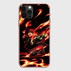 Чехол для iPhone 12 Pro Max KIMETSU NO YAIBA, цвет: 3D-светло-розовый