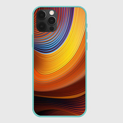 Чехол для iPhone 12 Pro Max Плавные Линии, цвет: 3D-мятный