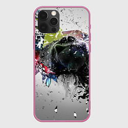 Чехол для iPhone 12 Pro Max Бурый медведь, цвет: 3D-малиновый