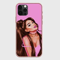 Чехол для iPhone 12 Pro Max Ariana Grande Ариана Гранде, цвет: 3D-светло-розовый