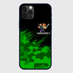 Чехол для iPhone 12 Pro Max MINECRAFT, цвет: 3D-черный