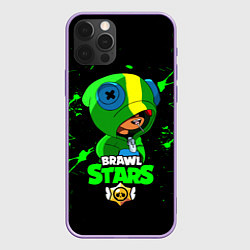 Чехол для iPhone 12 Pro Max Brawl Stars LEON, цвет: 3D-сиреневый