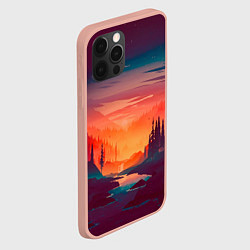 Чехол для iPhone 12 Pro Max Minimal forest sunset, цвет: 3D-светло-розовый — фото 2