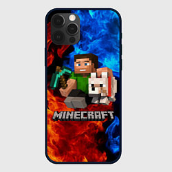 Чехол для iPhone 12 Pro Max MINECRAFT, цвет: 3D-черный