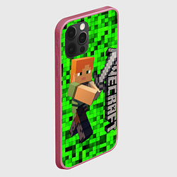 Чехол для iPhone 12 Pro Max MINECRAFT, цвет: 3D-малиновый — фото 2