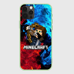 Чехол для iPhone 12 Pro Max Minecraft Майнкрафт, цвет: 3D-салатовый