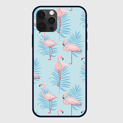 Чехол iPhone 12 Pro Max Арт с розовым фламинго