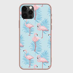 Чехол для iPhone 12 Pro Max Арт с розовым фламинго, цвет: 3D-светло-розовый