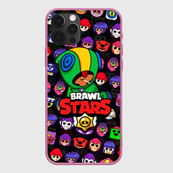 Чехол для iPhone 12 Pro Max BRAWL STARS LEON, цвет: 3D-малиновый