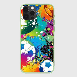 Чехол для iPhone 12 Pro Max Football Paints, цвет: 3D-салатовый