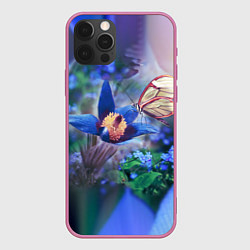 Чехол для iPhone 12 Pro Max Бабочка, цвет: 3D-малиновый