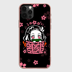 Чехол для iPhone 12 Pro Max KIMETSU NO YAIBA, цвет: 3D-светло-розовый