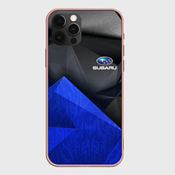 Чехол для iPhone 12 Pro Max SUBARU, цвет: 3D-светло-розовый