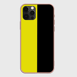 Чехол для iPhone 12 Pro Max BLACK YELLOW, цвет: 3D-светло-розовый
