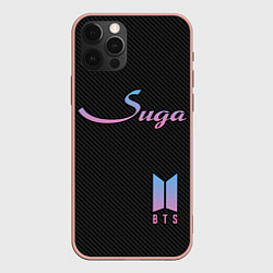 Чехол для iPhone 12 Pro Max BTS Suga, цвет: 3D-светло-розовый