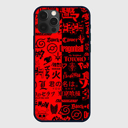 Чехол для iPhone 12 Pro Max ЛОГОТИПЫ АНИМЕ, цвет: 3D-черный