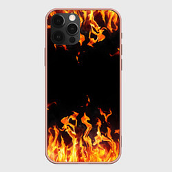 Чехол для iPhone 12 Pro Max FIRE ОГОНЬ, цвет: 3D-светло-розовый