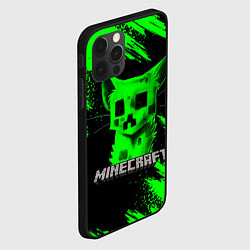 Чехол для iPhone 12 Pro Max MINECRAFT CREEPER CAT, цвет: 3D-черный — фото 2