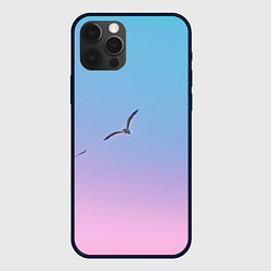 Чехол iPhone 12 Pro Max Чайки птицы полет градиент