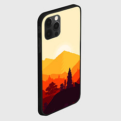 Чехол для iPhone 12 Pro Max Горы закат пейзаж лиса арт, цвет: 3D-черный — фото 2