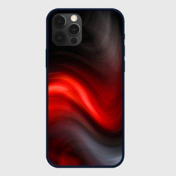 Чехол iPhone 12 Pro Max BLACK RED WAVES АБСТРАКЦИЯ