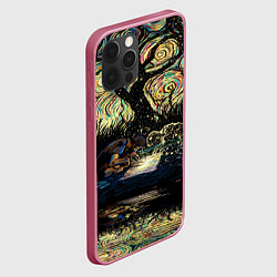 Чехол для iPhone 12 Pro Max НОЧЬ В ЛЕСУ, цвет: 3D-малиновый — фото 2