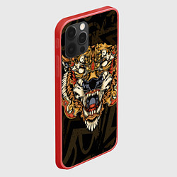 Чехол для iPhone 12 Pro Max Тигровый стимпанк Tiger, цвет: 3D-красный — фото 2