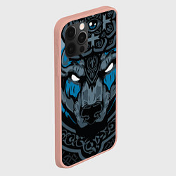 Чехол для iPhone 12 Pro Max Дикий медведь с узорами славянский, цвет: 3D-светло-розовый — фото 2